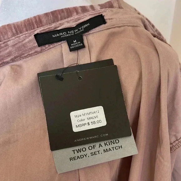 Marc New York Andrew Marc Mauve Velvet Button Down Shirt - Picture 11 of 12